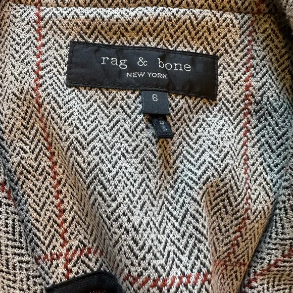 Rag & Bone Check Viscose Slade Blazer Size 6